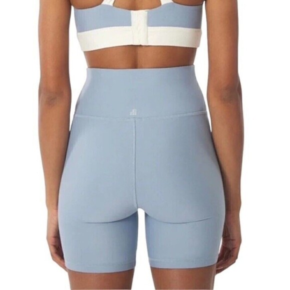 WeWoreWhat Lace Up Biker Short Solid Dusty Blue Size XSmall NWT - Picture 3 of 11